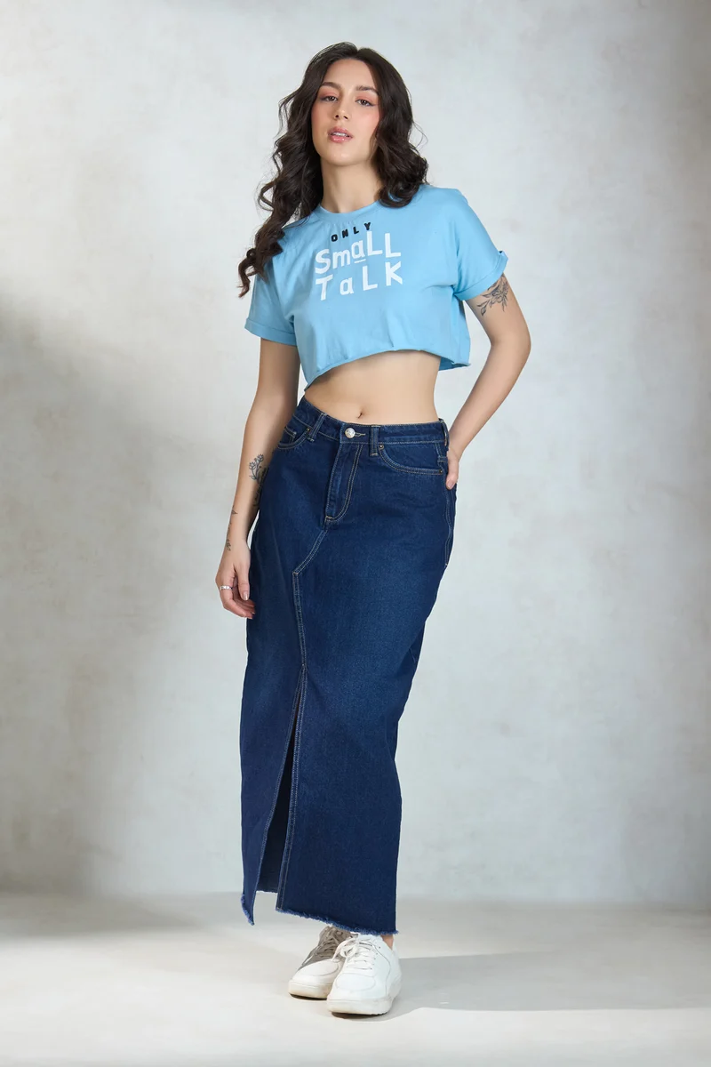 Harley|100% Cotton Knit Boxy Crop Graphic Tee