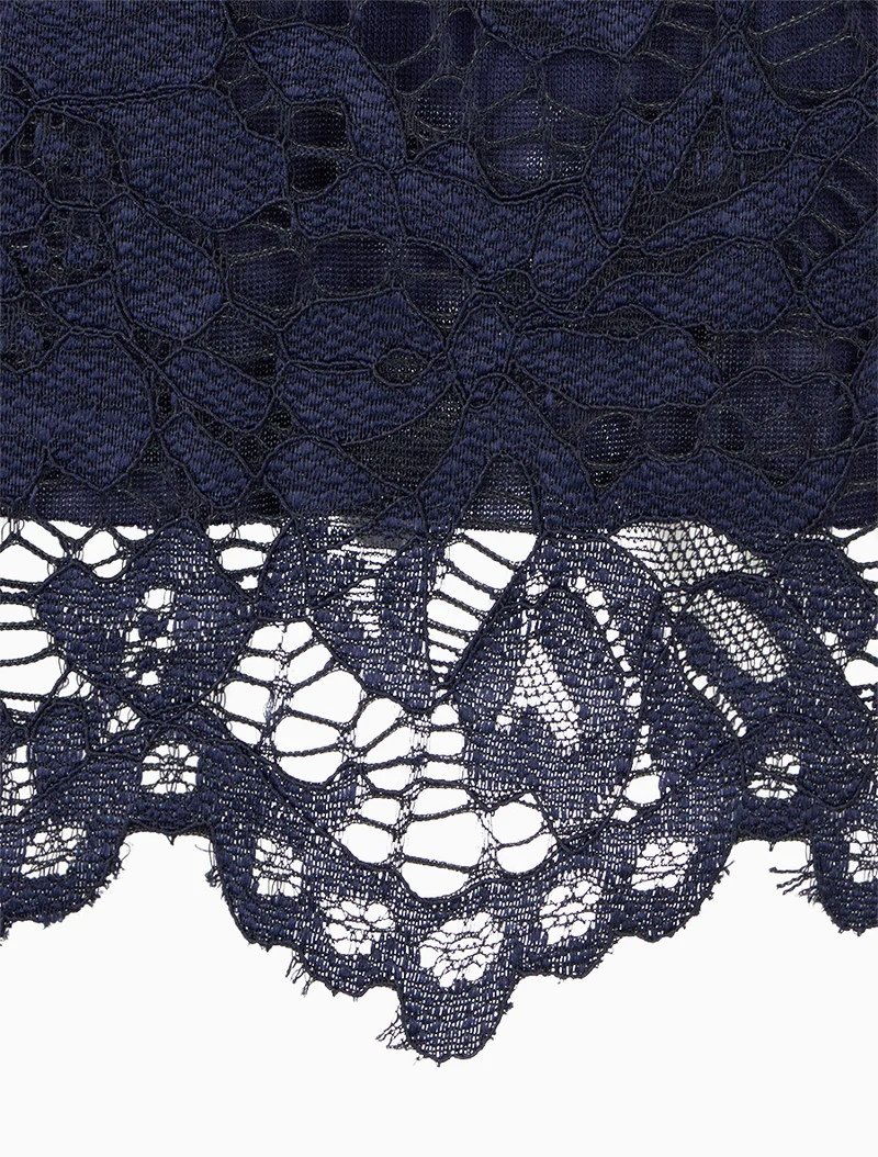 Jupe crayon en dentelle à taille haute - Marine