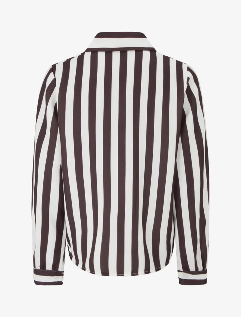 Blouse style chemise à rayures - Marron