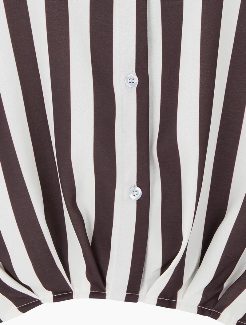 Blouse style chemise à rayures - Marron