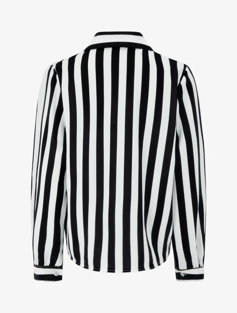 Blouse style chemise à rayures - Noir