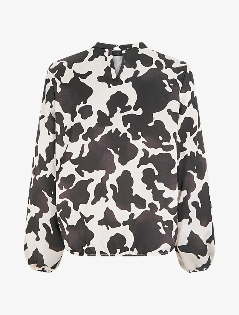 Blouse satiné imprimé vache - Chocolat