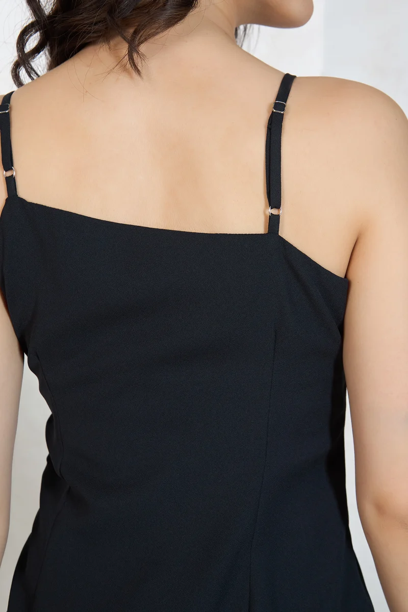 Tyra|Crepe Asymmetric Mini Dress