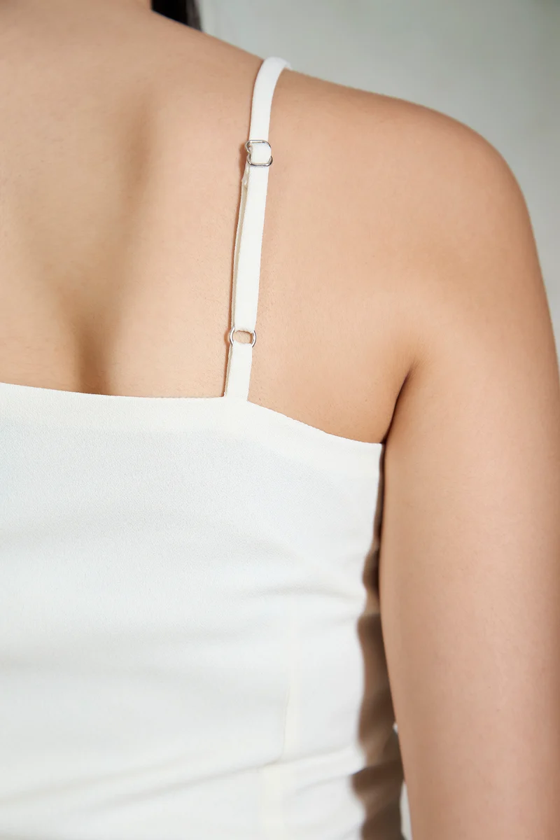 Harlie|Crepe Asymmetric Mini Dress