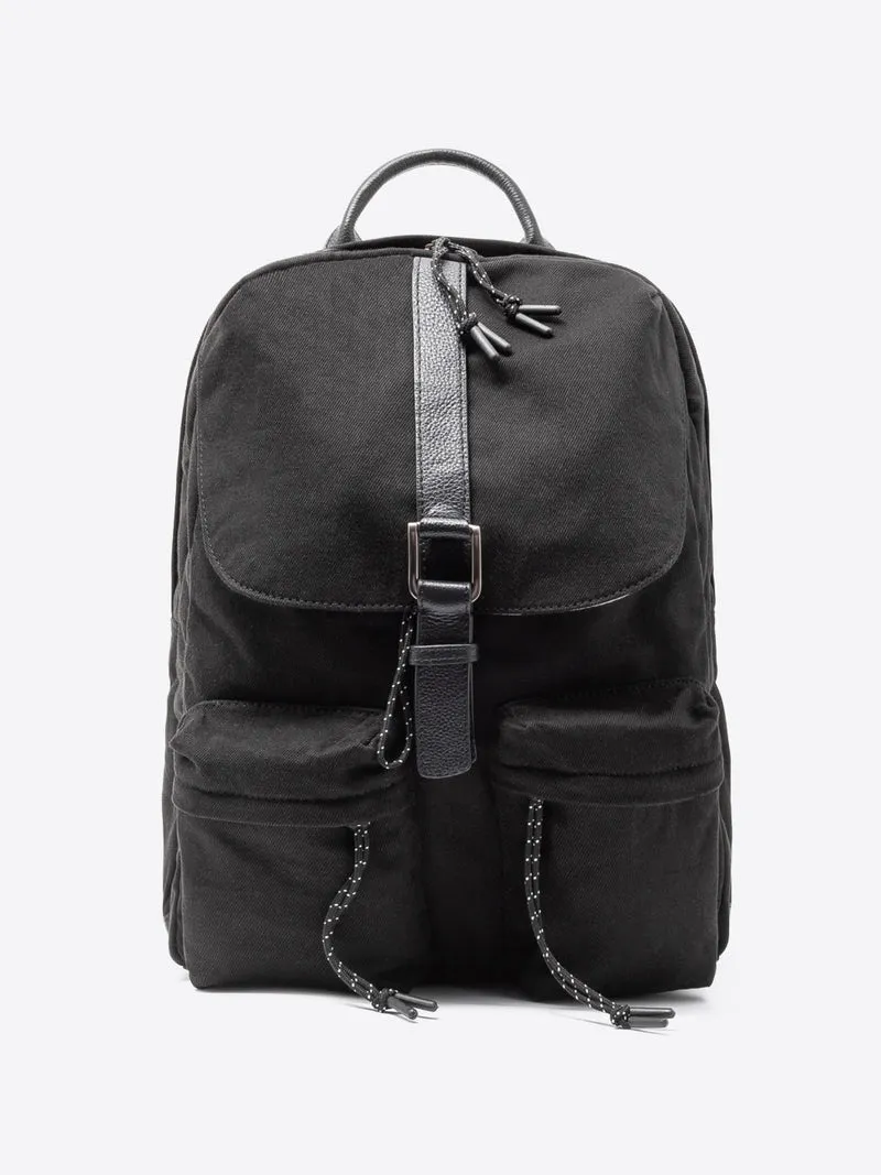 Sac à dos bi-matière en cuir de vachette