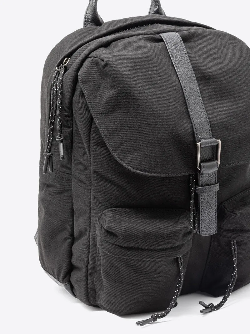 Sac à dos bi-matière en cuir de vachette