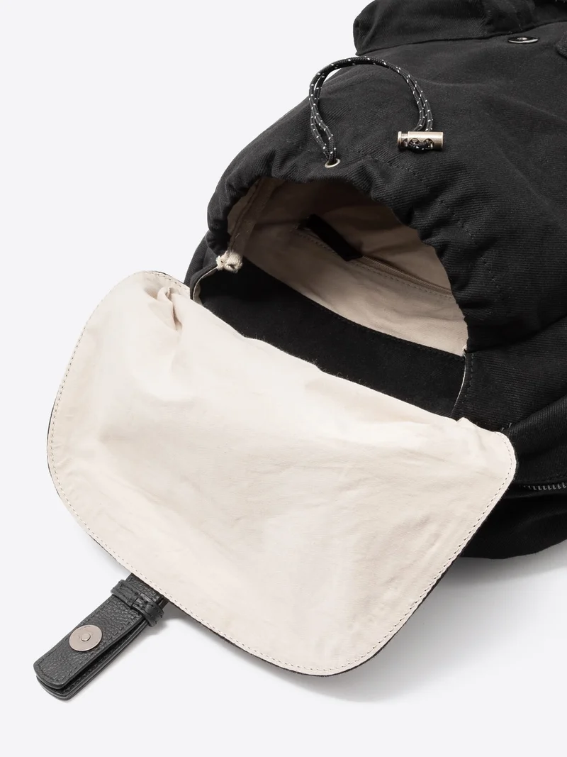 Sac à dos bi-matière en cuir de vachette