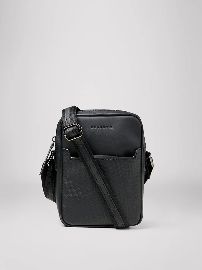 Petit sac bandoulière en cuir uni