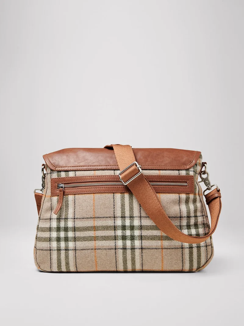 Sac bi-matière à carreaux