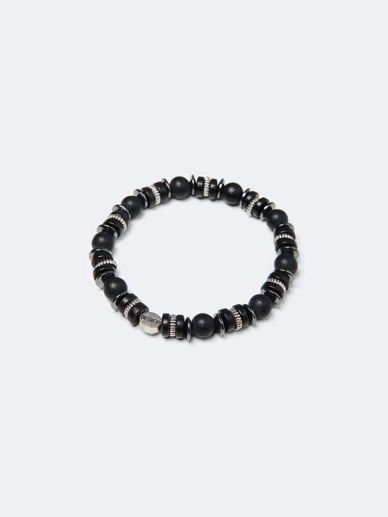 Bracelet bicolore en perle et bois