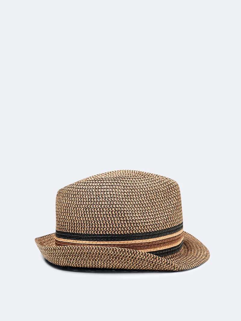 Chapeau de paille bicolore