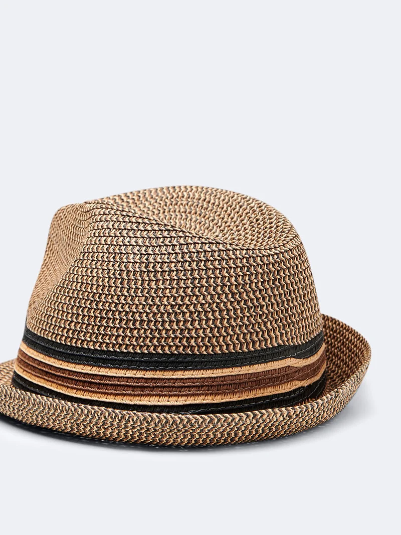 Chapeau de paille bicolore