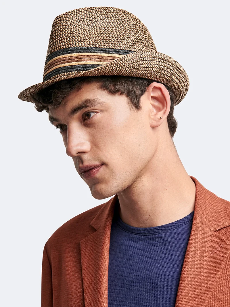 Chapeau de paille bicolore