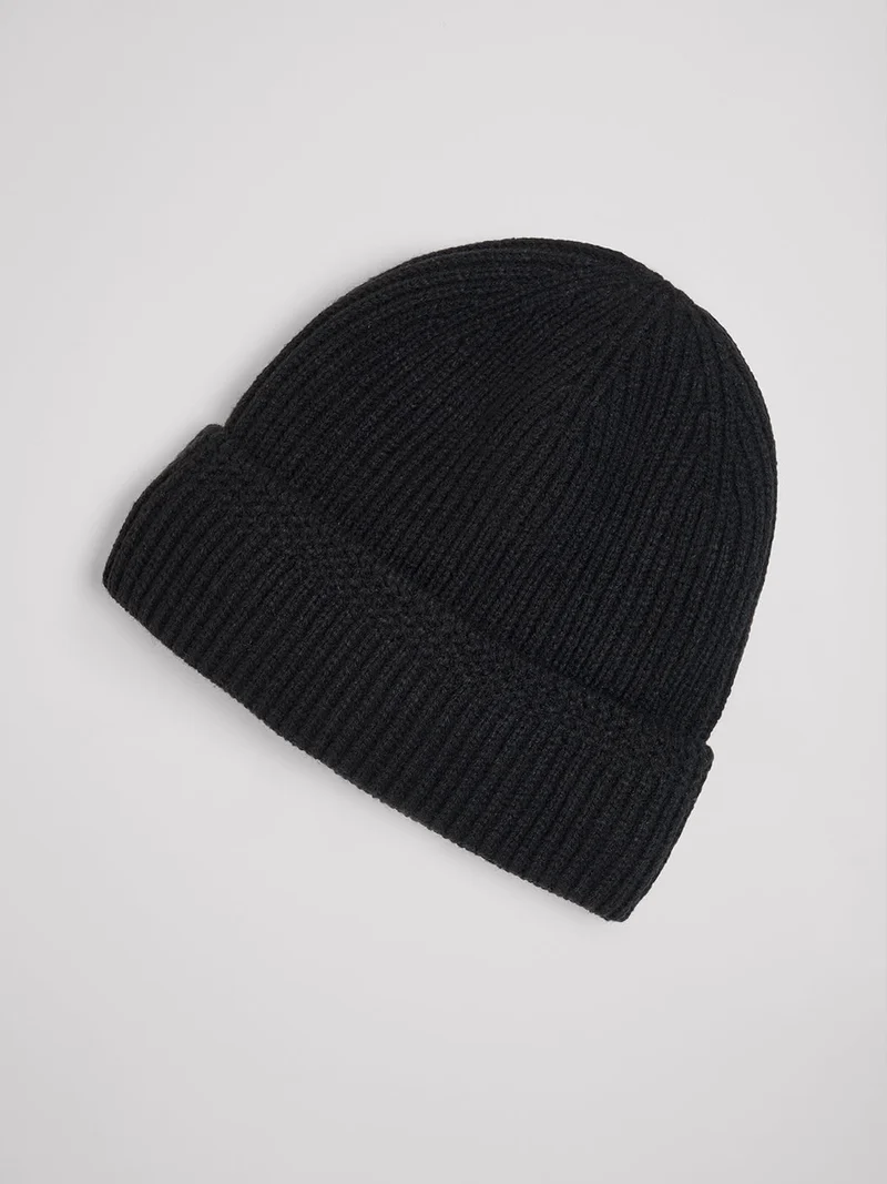 Bonnet en maille côtelé