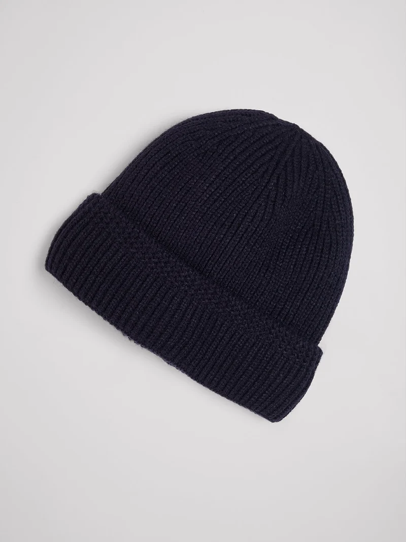 Bonnet en maille côtelé