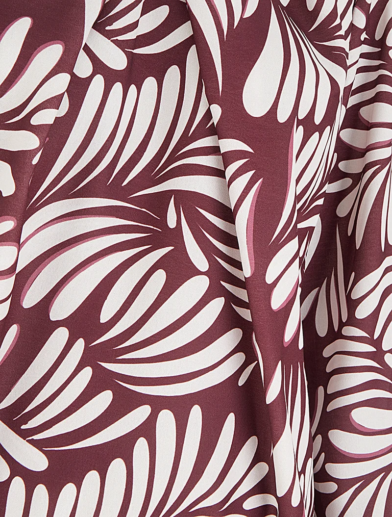 Blouse imprimé fantaisie coupe boule - Lie de vin