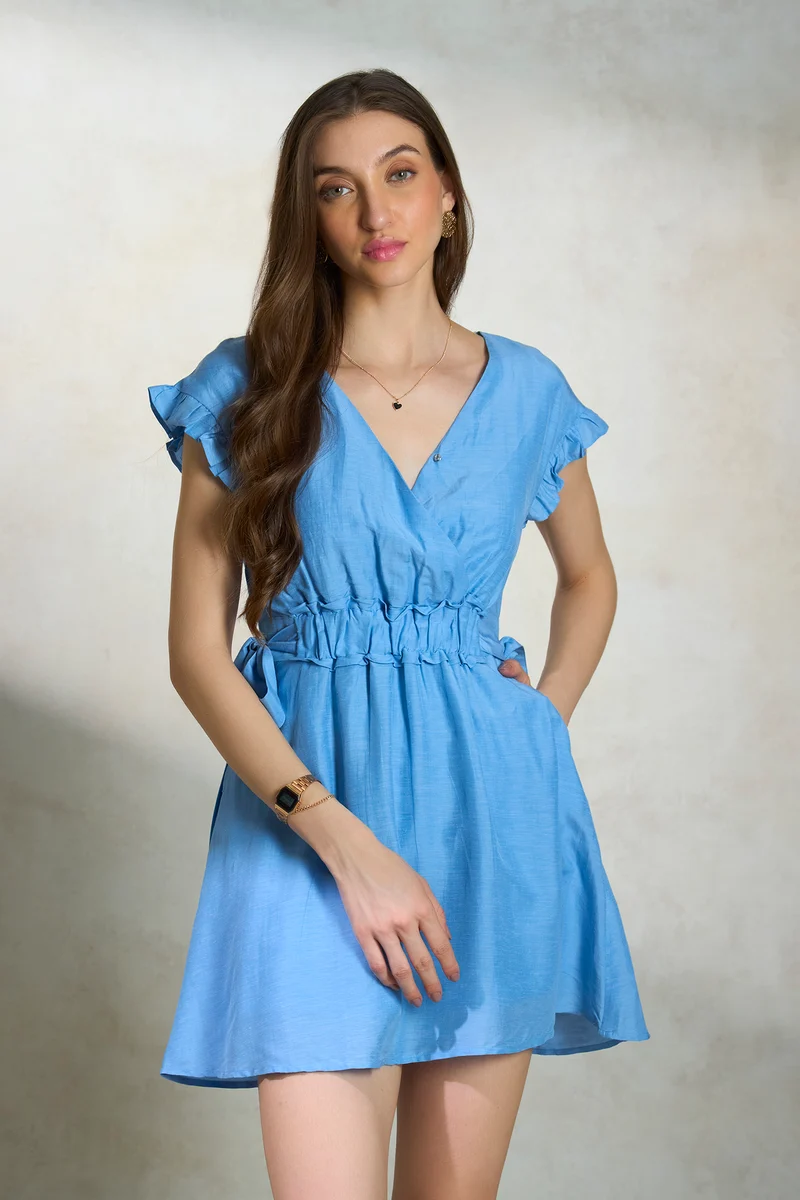 Riana|Linen Cinched Dress