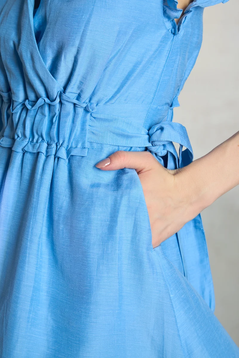 Riana|Linen Cinched Dress