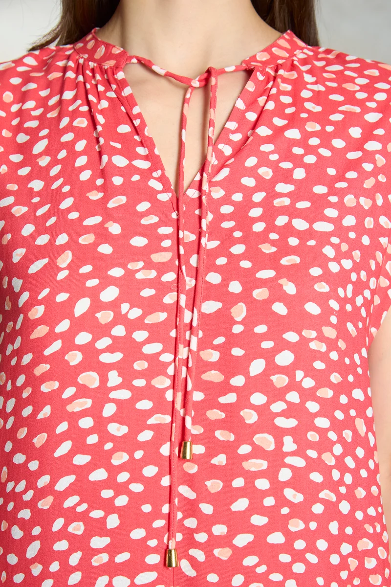Myra|100% Viscose Animal Print Batwing Dress