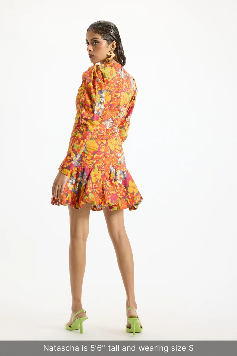 Kaina|Cotton Stretch Floral Bodycon Dress
