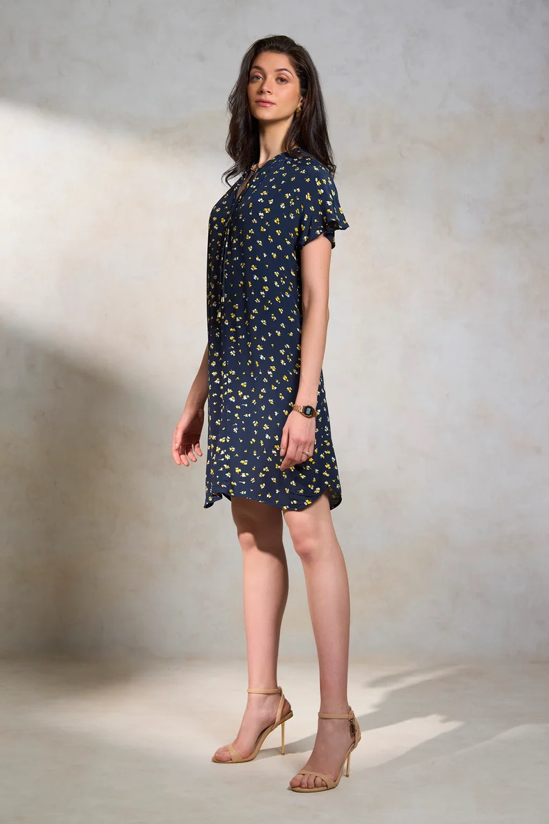 Dwiti|100% Viscose Relaxed Mini Dress