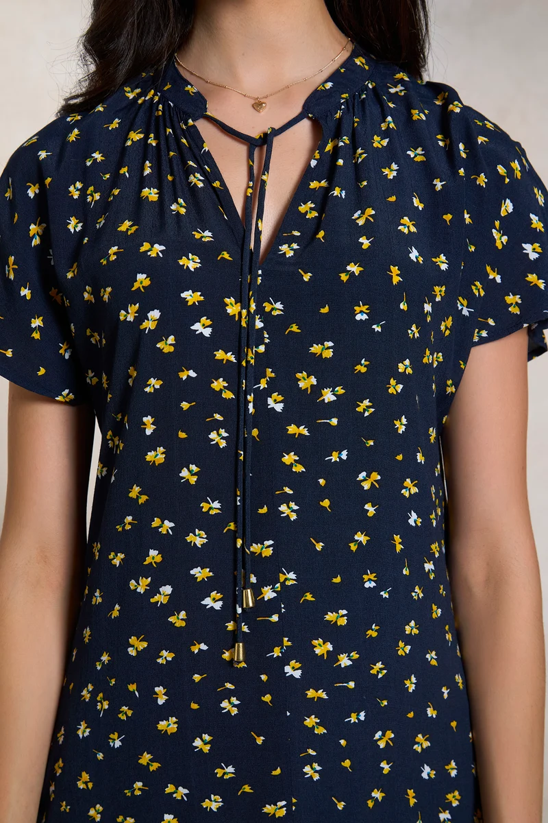 Dwiti|100% Viscose Relaxed Mini Dress