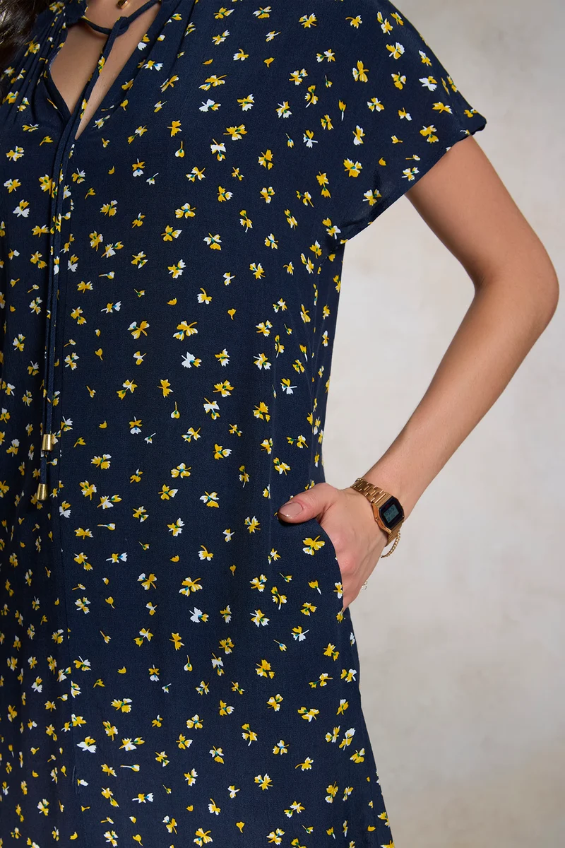 Dwiti|100% Viscose Relaxed Mini Dress