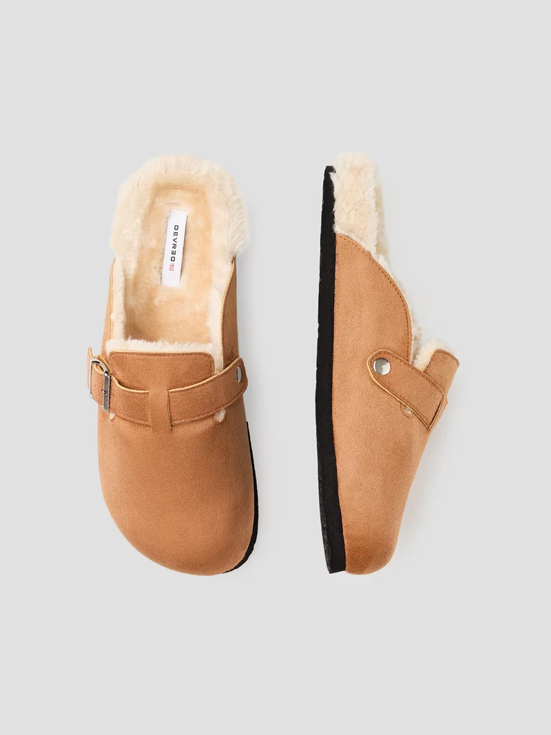 Chaussons sabots suédé intérieur fourré