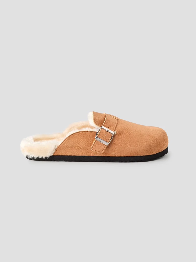 Chaussons sabots suédé intérieur fourré