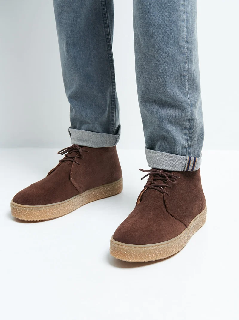 Bottines en cuir suédé