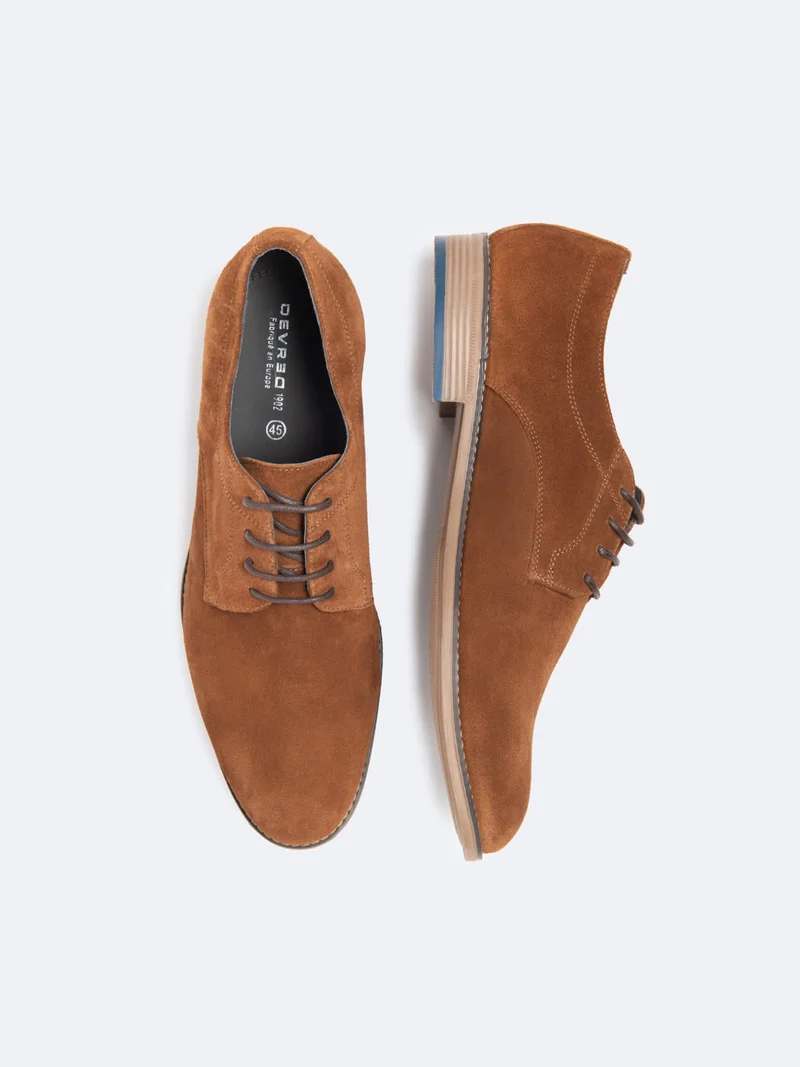Derbies en cuir suédé