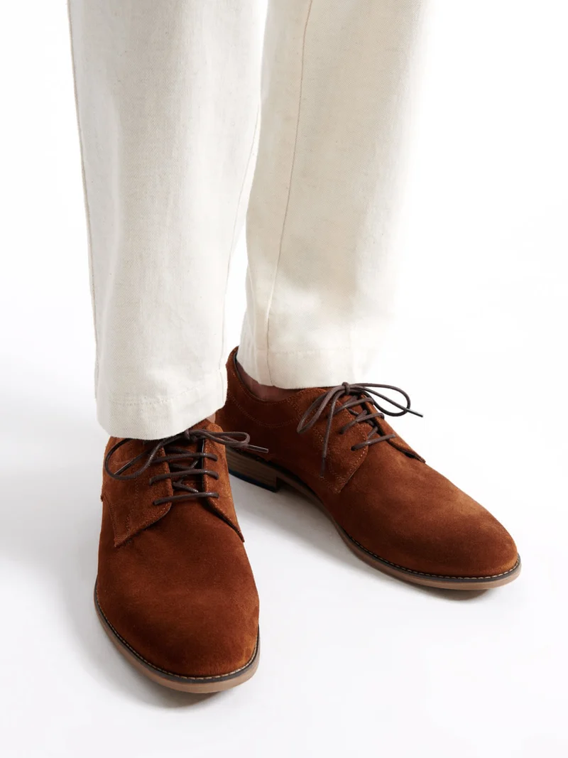 Derbies en cuir suédé