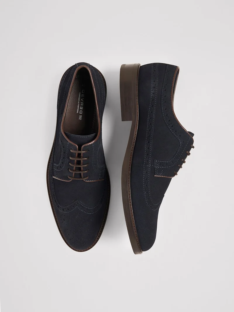Derbies en cuir suédé