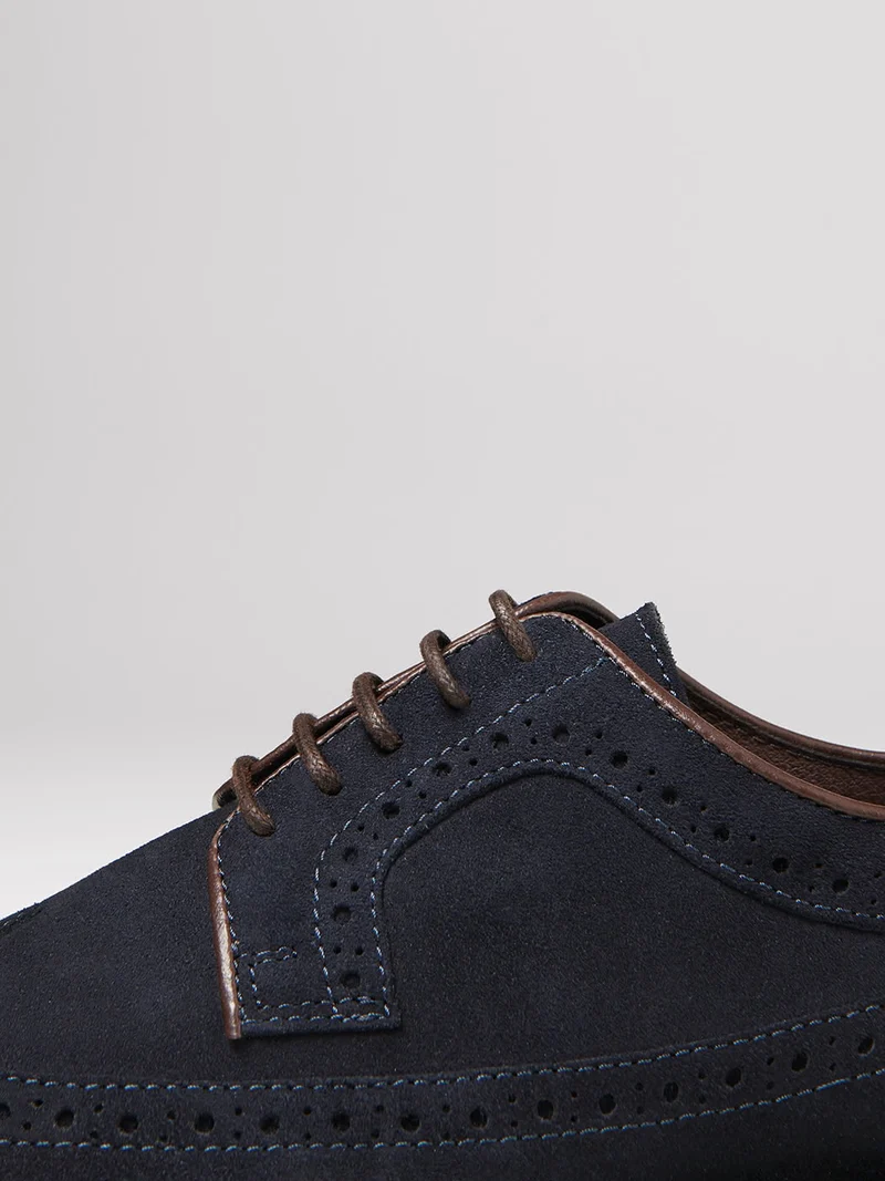 Derbies en cuir suédé