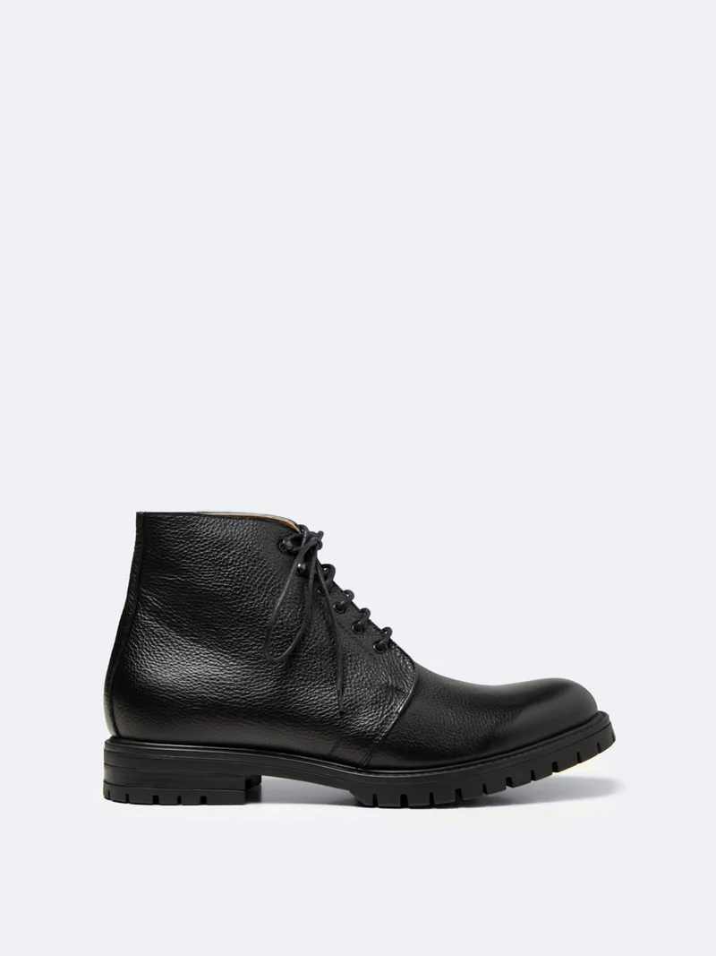 Bottines en cuir grainé