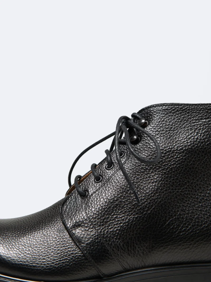 Bottines en cuir grainé