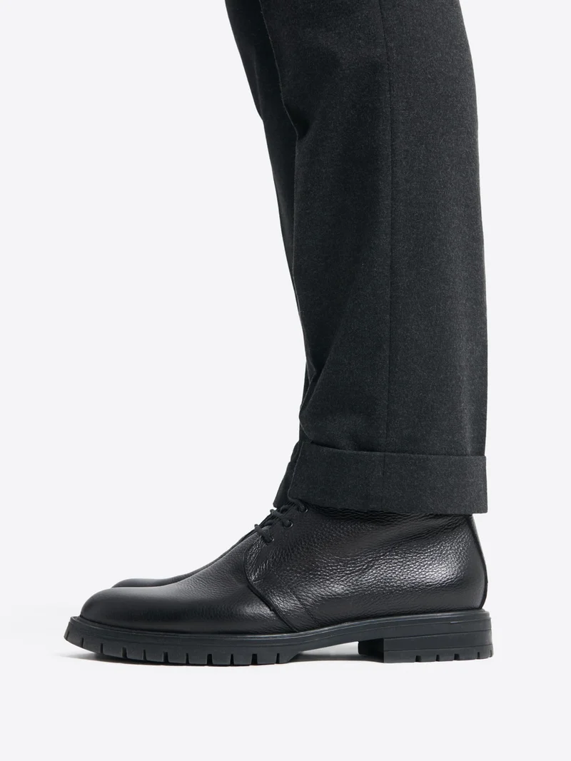Bottines en cuir grainé