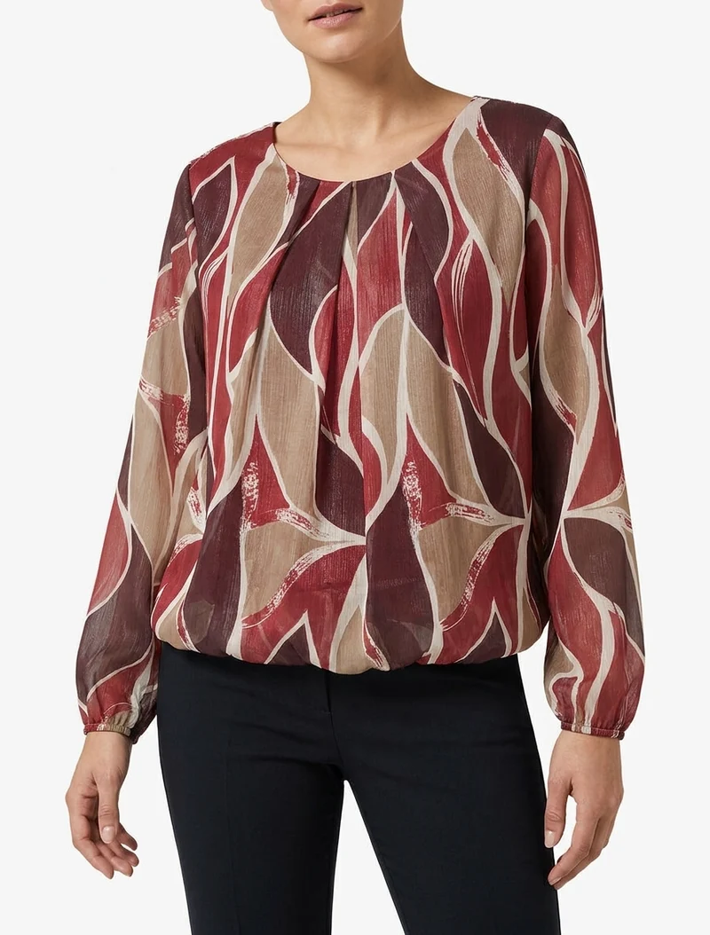 Top boule irisé imprimé stylisé - Bordeaux