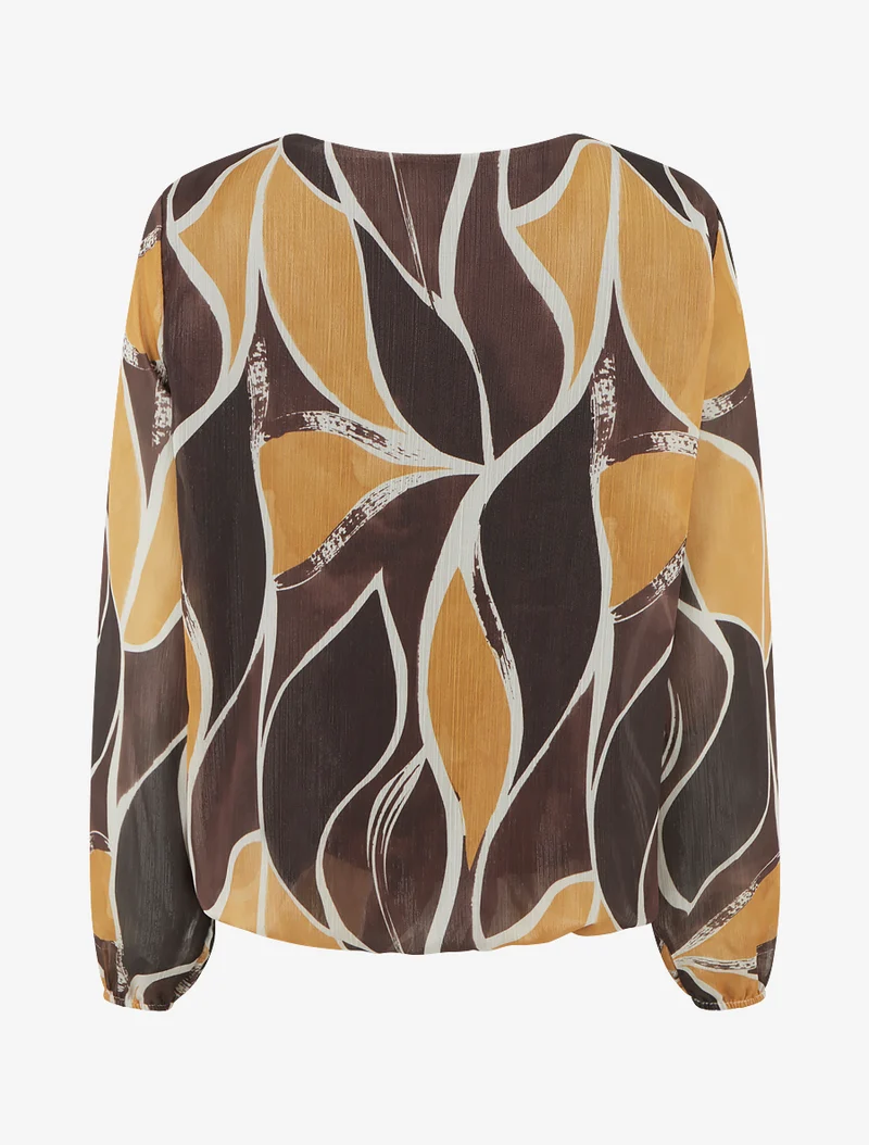Top boule irisé imprimé stylisé - Marron