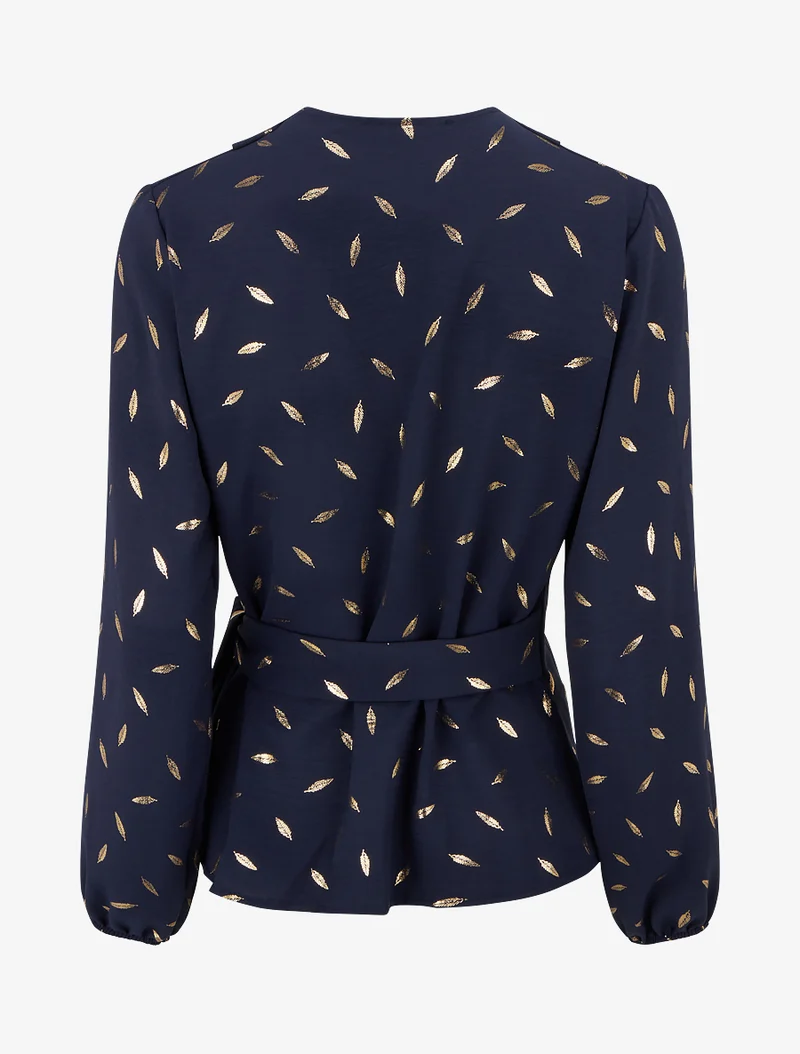 Top style portefeuille à plumes irisées - Marine