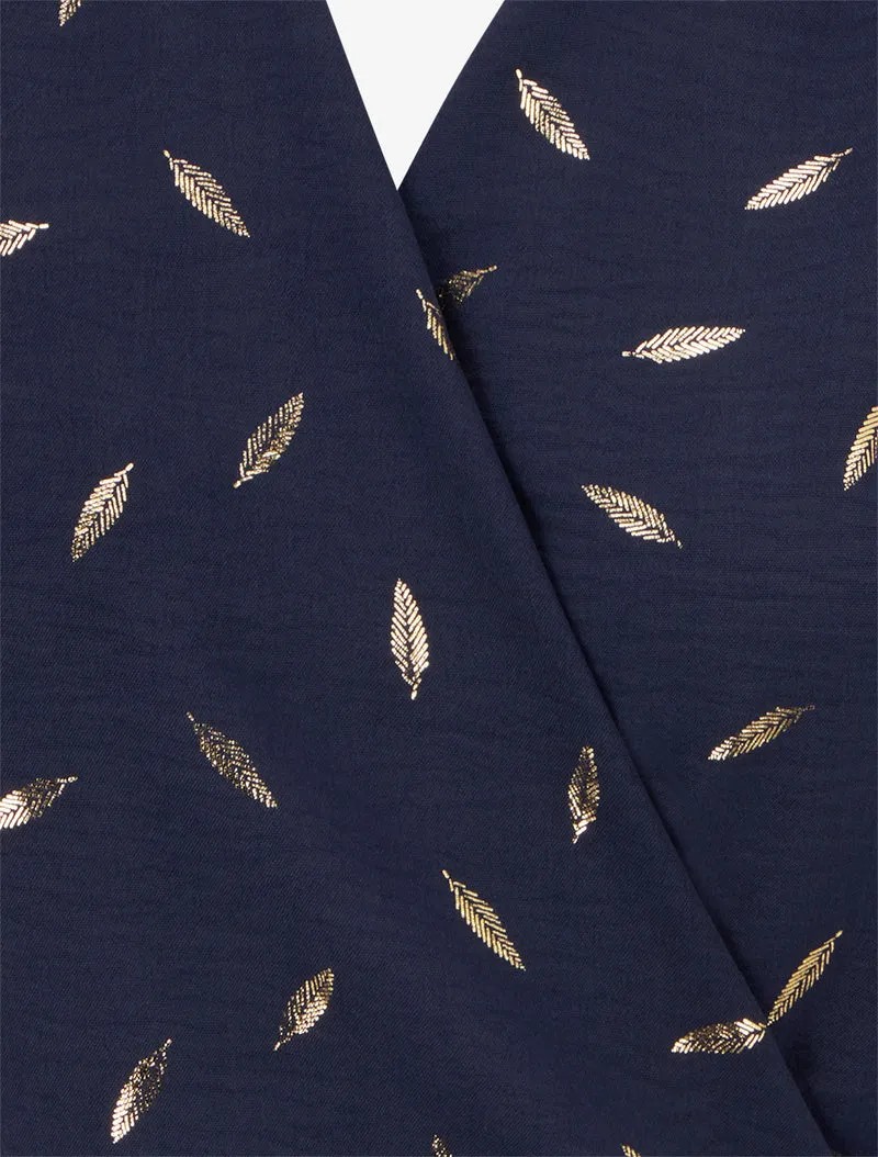 Top style portefeuille à plumes irisées - Marine