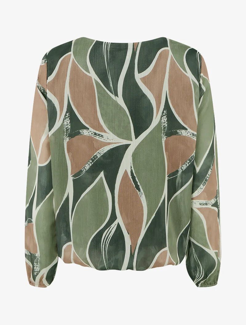 Top boule irisé imprimé stylisé - Kaki