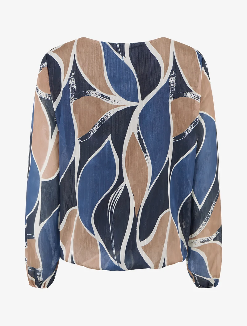 Top boule irisé imprimé stylisé - Marine