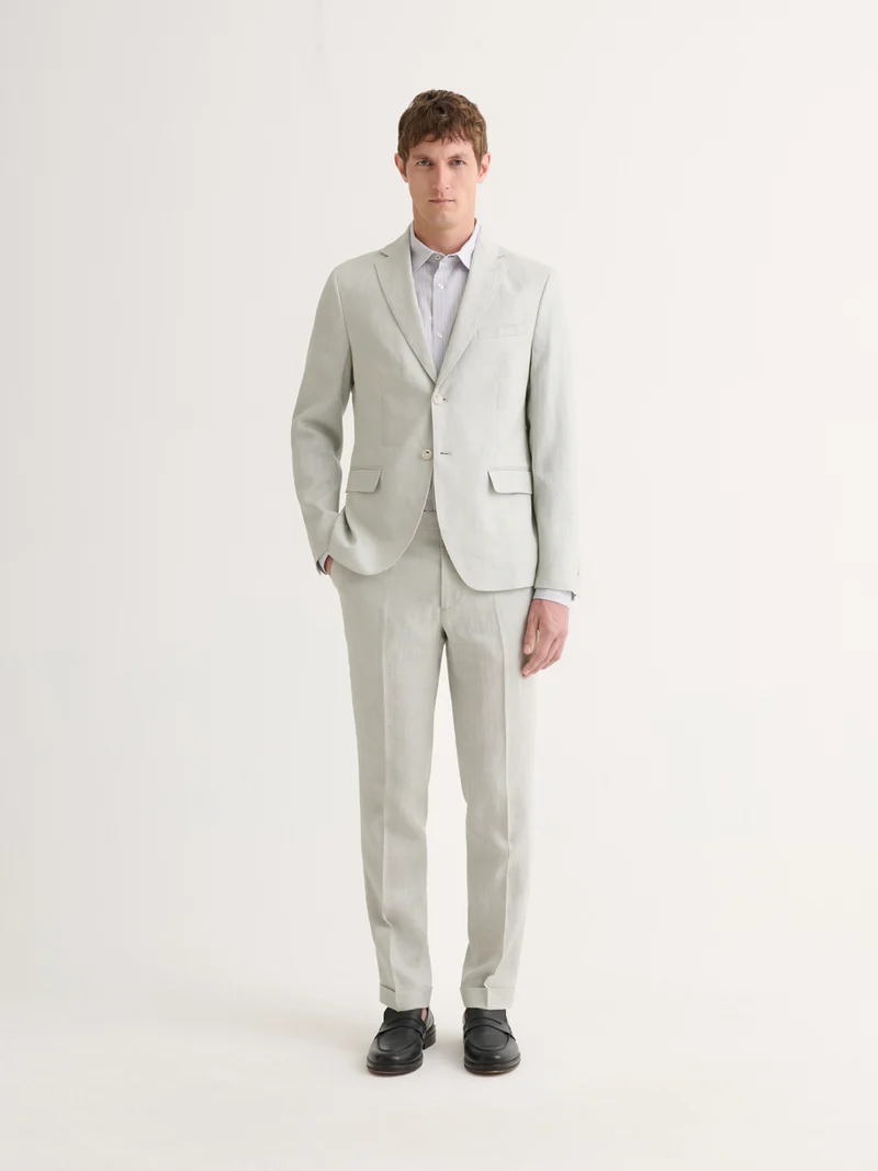 Pantalon de costume slim en lin