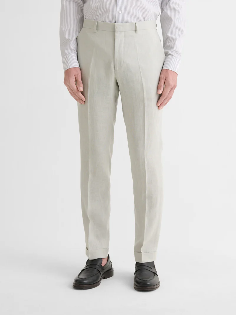 Pantalon de costume slim en lin