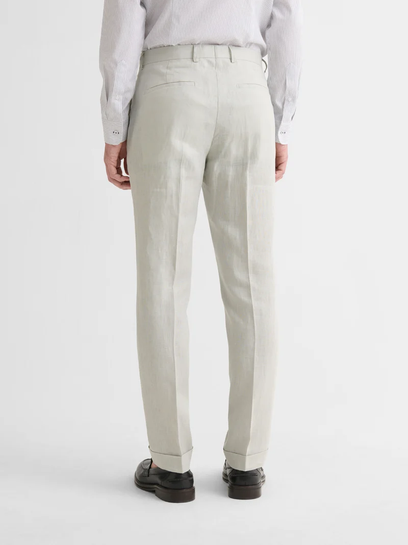 Pantalon de costume slim en lin
