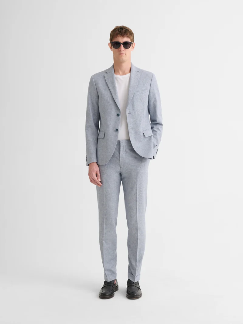 Veste de costume slim en coton lin