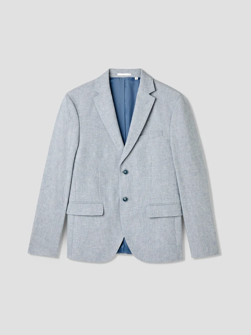 Veste de costume slim en coton lin