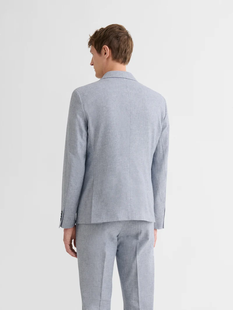 Veste de costume slim en coton lin