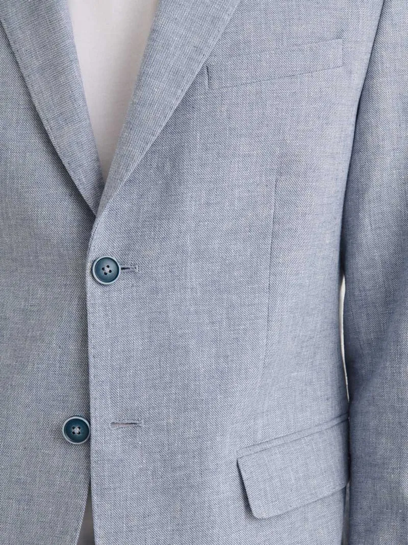 Veste de costume slim en coton lin